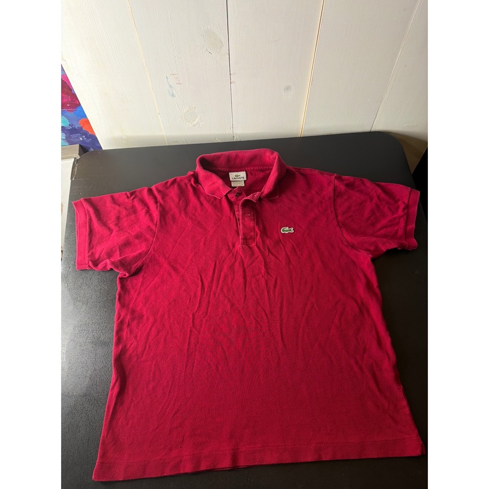 Lacoste Mens Size 6 XL Red Cotton Pique Polo Shirt 5191L